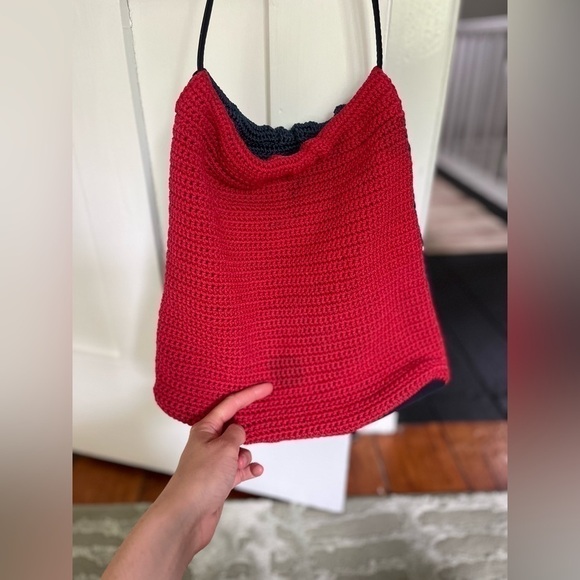 Knit American Flag Sack Bag Summer Red White and Blue - Picture 5 of 8